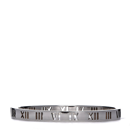 Tiffany Sterling Silver Atlas Pierced Hinged Bangle Bracelet 3 of 5