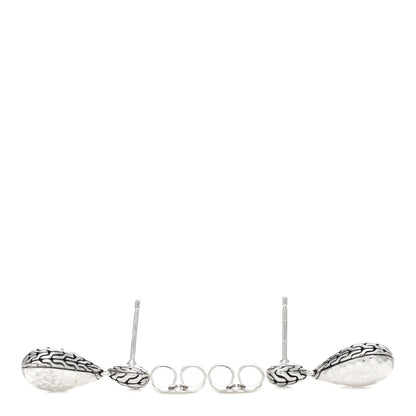 John Hardy Sterling Silver Classic Chain Hammered Teardrop Earrings 3 of 3