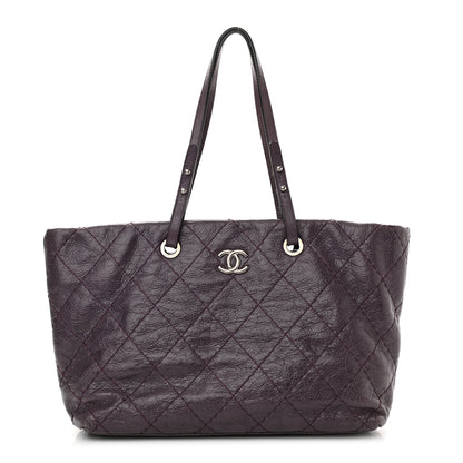 Chanel Glazed Calfskin Large On The Road Tote Purple 1 of 13