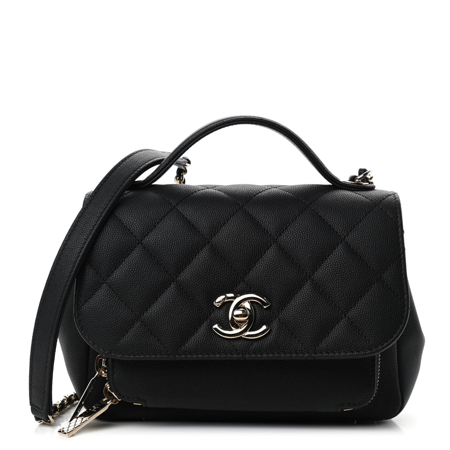Caviar Quilted Small Business Affinity Flap Black