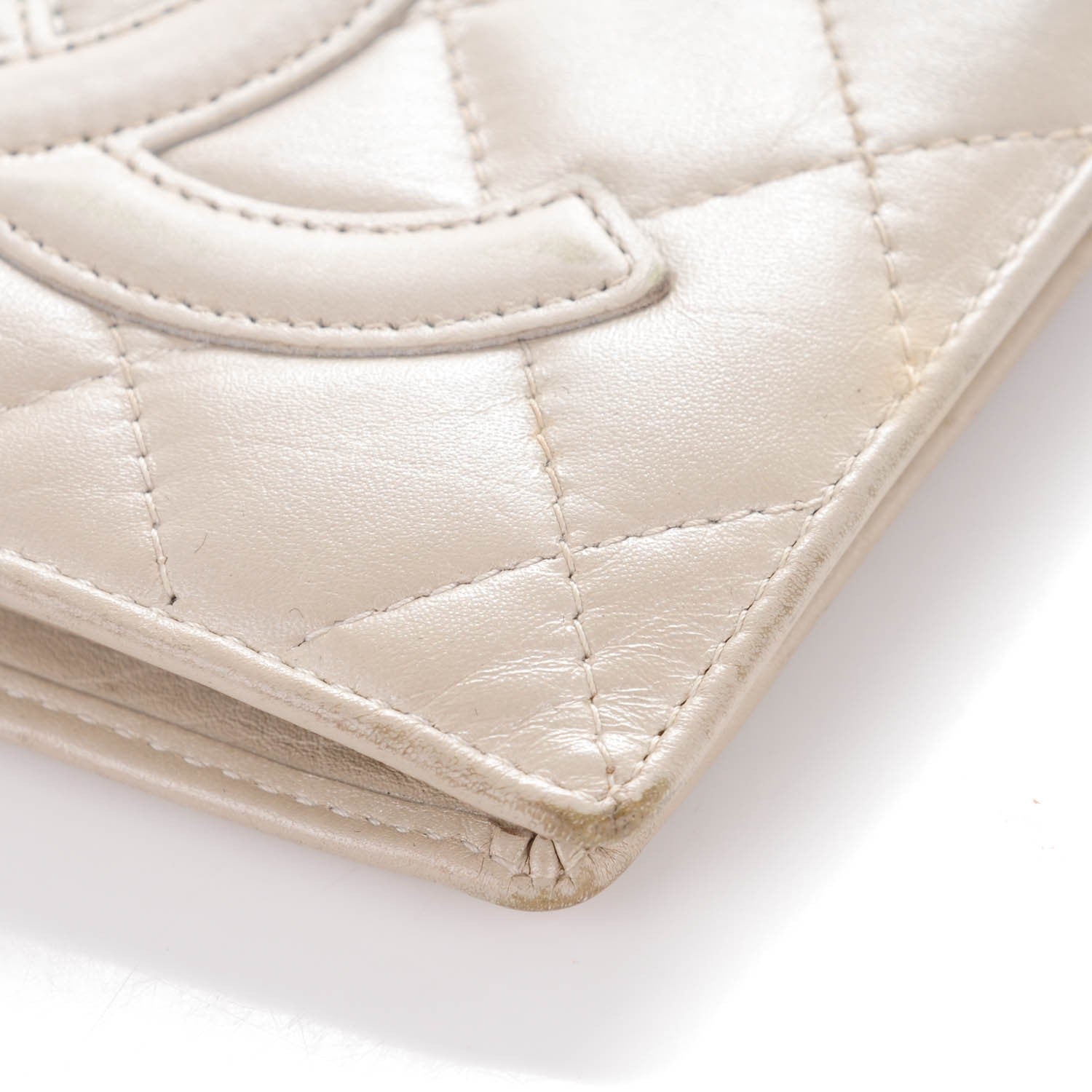Chanel Calfskin Quilted Cambon Yen Wallet Pearl 11 of 11