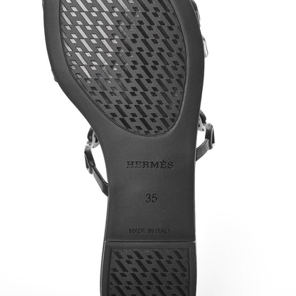 Hermes Rubber Chaine d'Ancre Rivage Sandals 35 Black 7 of 8