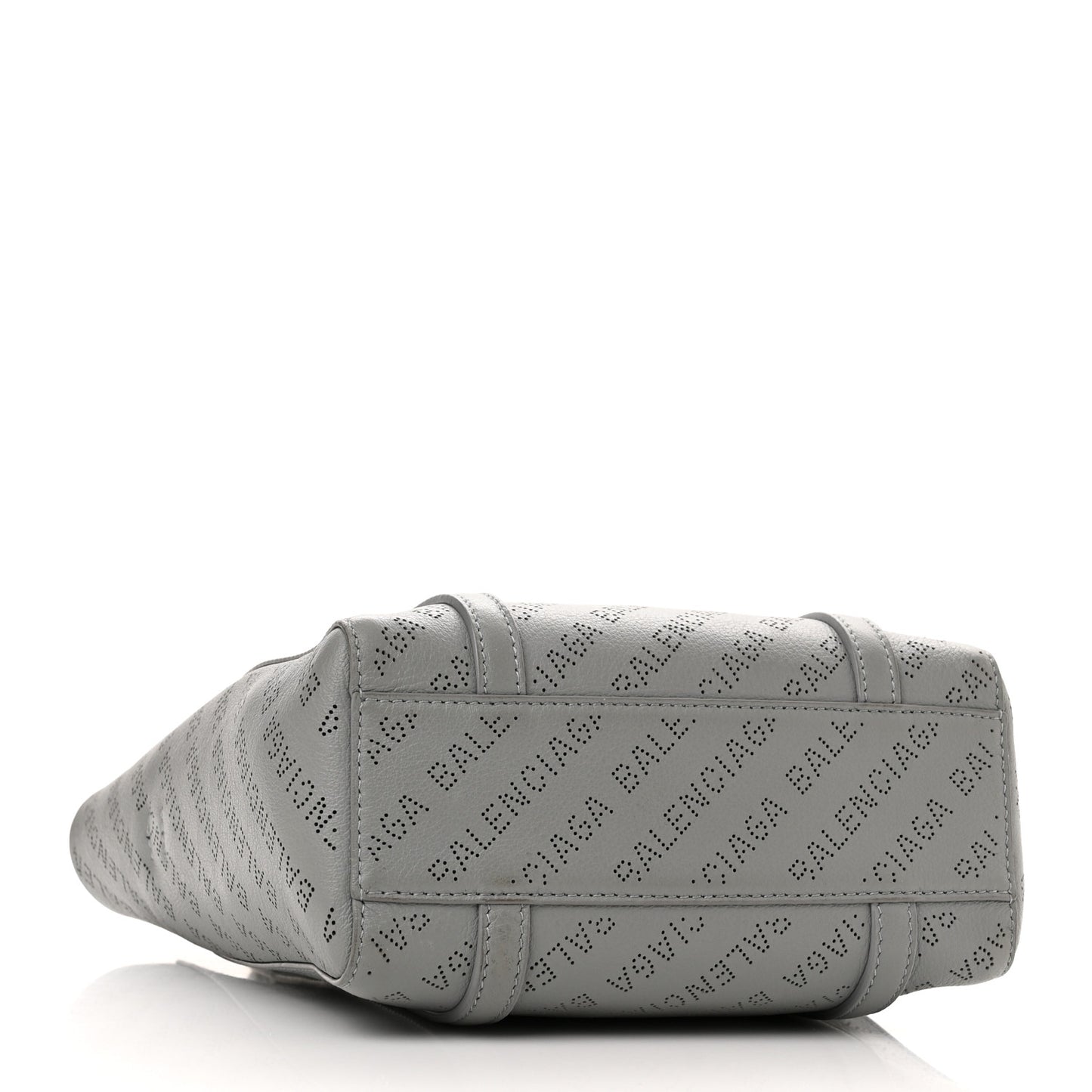 Smooth Calfskin Logo Perforated XXS Everyday Tote Gris Cendre