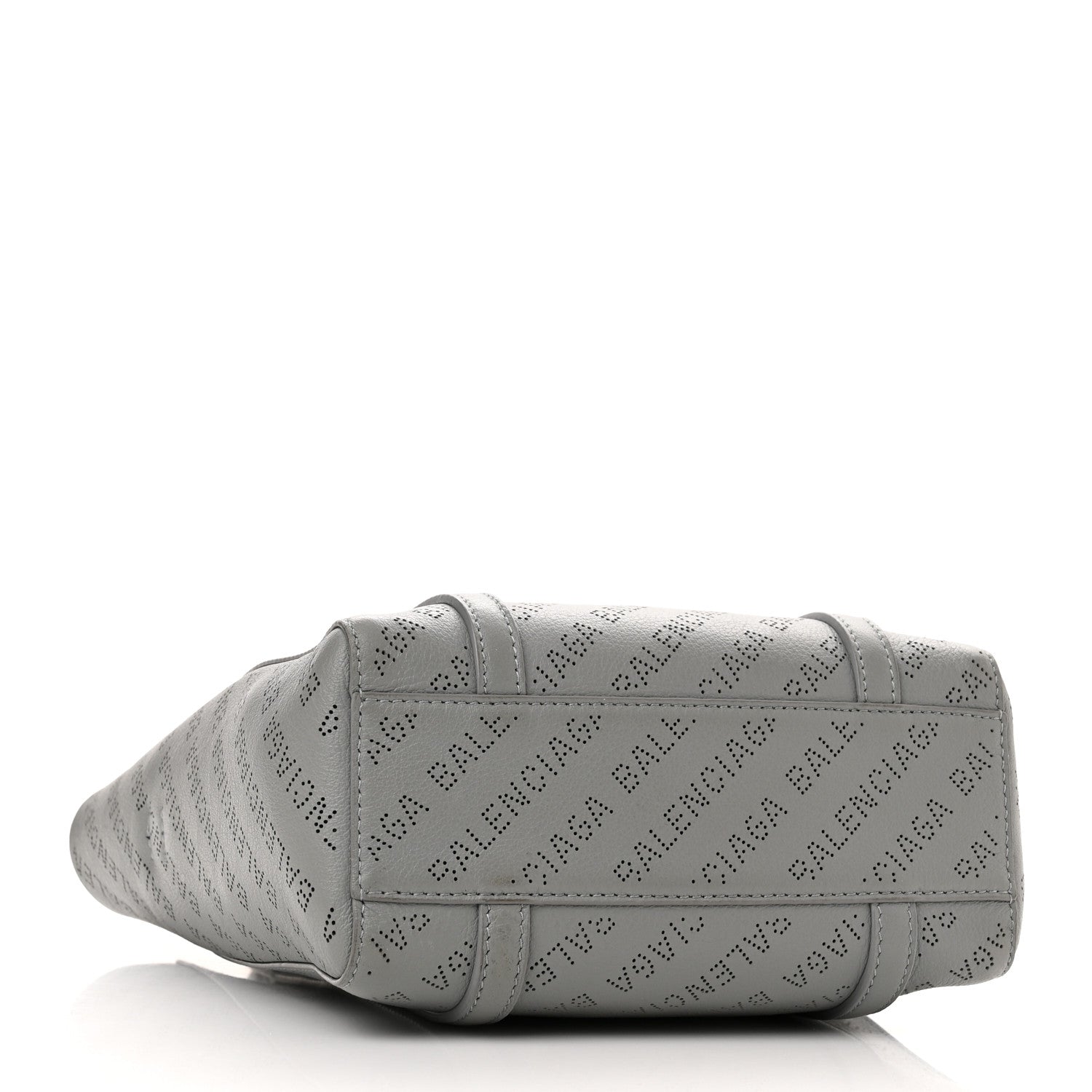 Balenciaga Smooth Calfskin Logo Perforated XXS Everyday Tote Gris Cendre 4 of 10