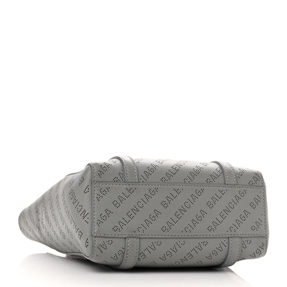 Balenciaga Smooth Calfskin Logo Perforated XXS Everyday Tote Gris Cendre 4 of 10