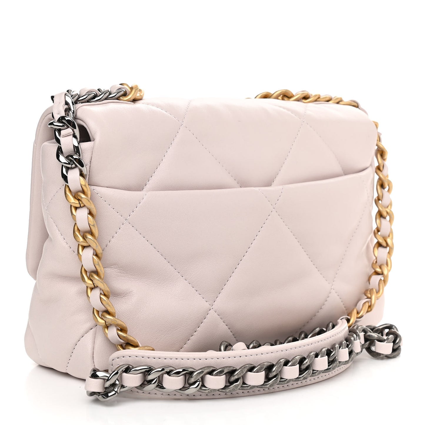 Lambskin Quilted Medium Chanel 19 Flap Light Purple