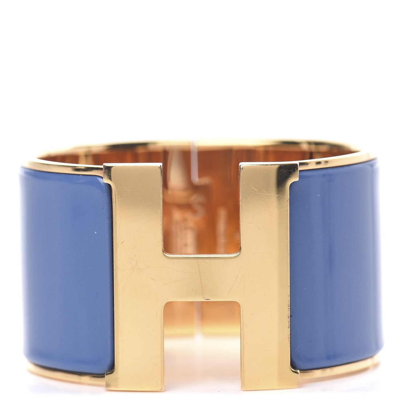 Enamel Extra Wide Clic Clac H Bracelet GM Bleu Turquin