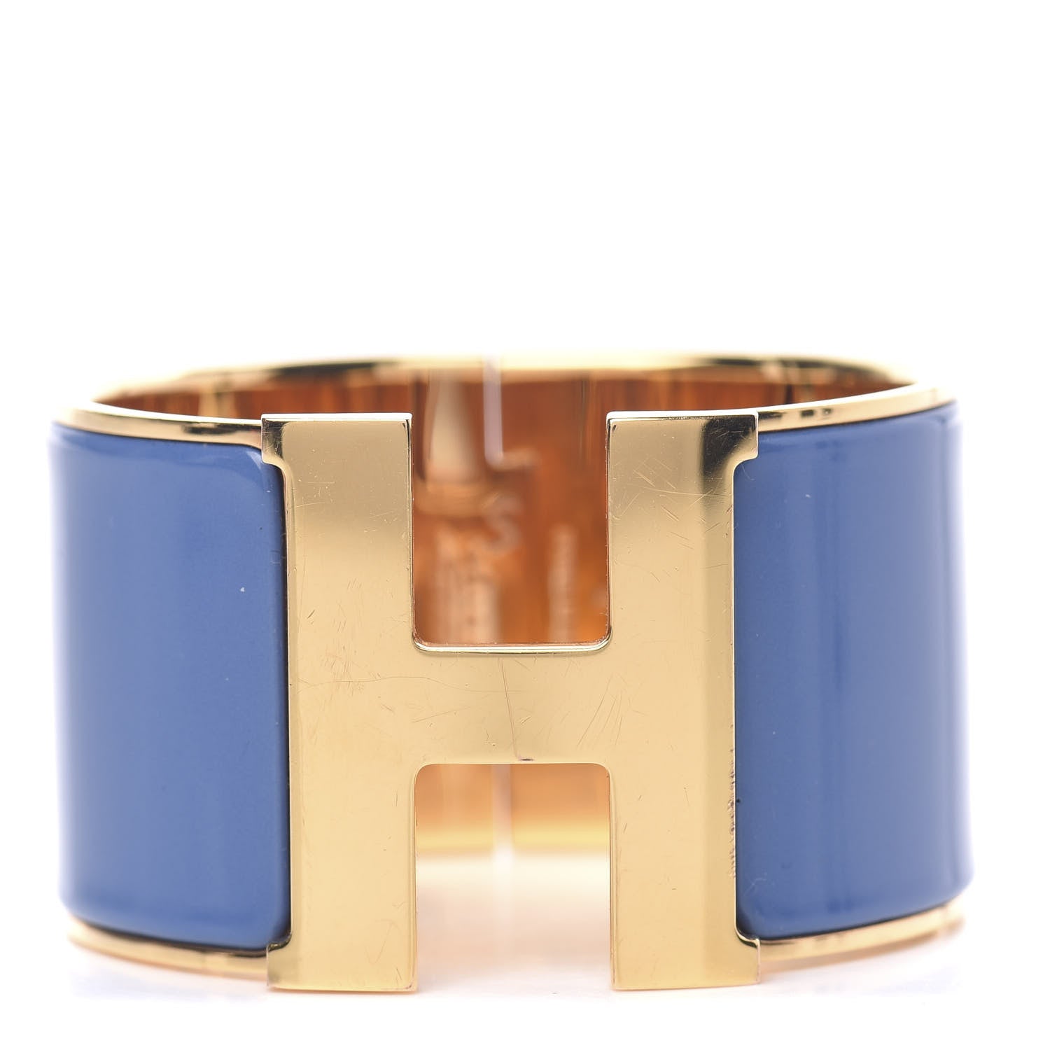 Hermes Enamel Extra Wide Clic Clac H Bracelet GM Bleu Turquin 1 of 5
