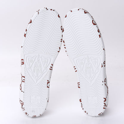 Gucci Calfskin GucciGhost Print Womens Ace Sneakers 39.5 White Hibiscus Red 5 of 10
