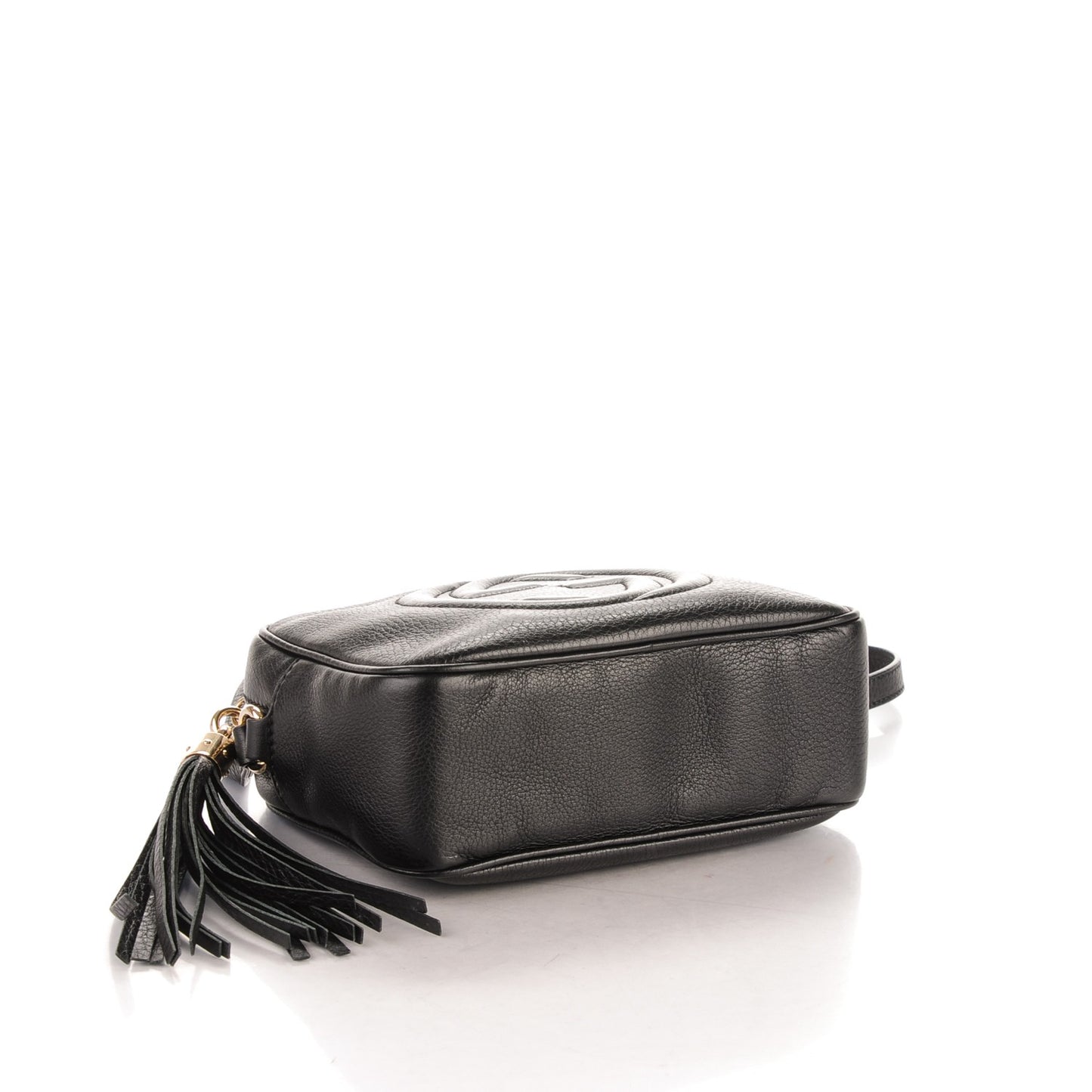 Pebbled Calfskin Small Soho Disco Bag Black