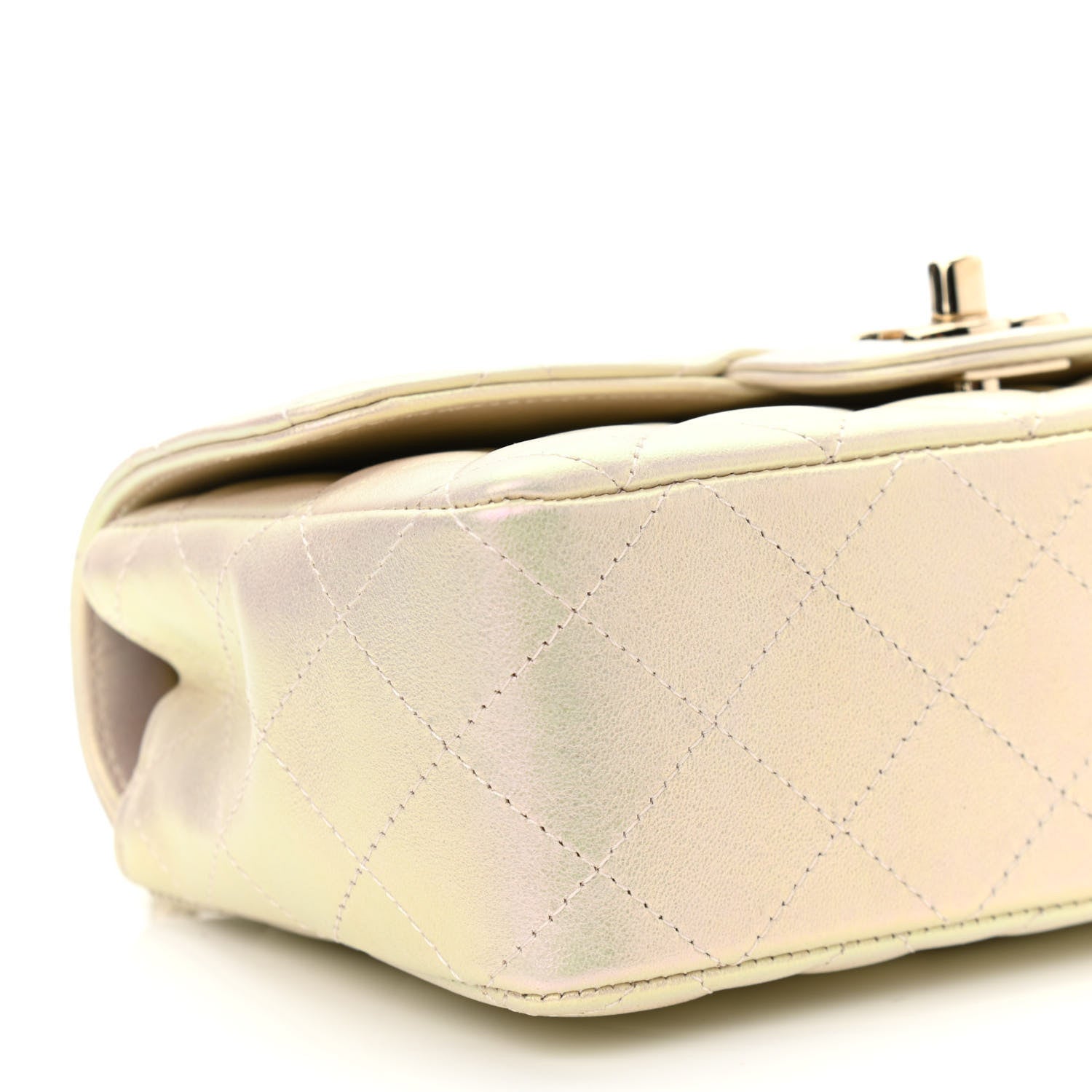 Chanel Iridescent Lambskin Quilted Mini Rectangular Flap Ivory 9 of 11