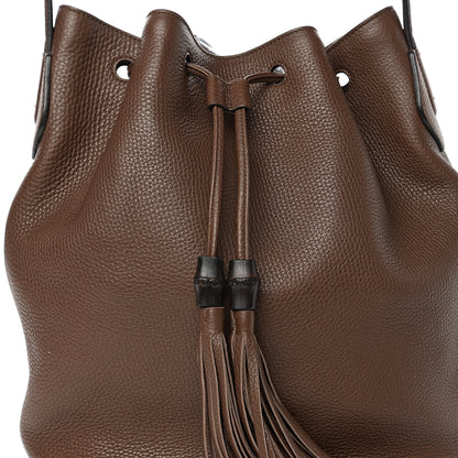 Gucci Calfskin Medium Lady Tassel Bucket Bag Nut Brown 9 of 9