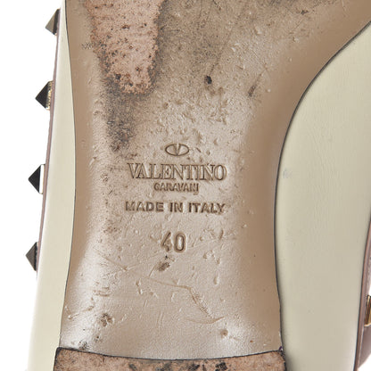 Valentino Garavani Calfskin Rockstud Cage Ballerina Flats 40 Light Ivory Poudre 9 of 16