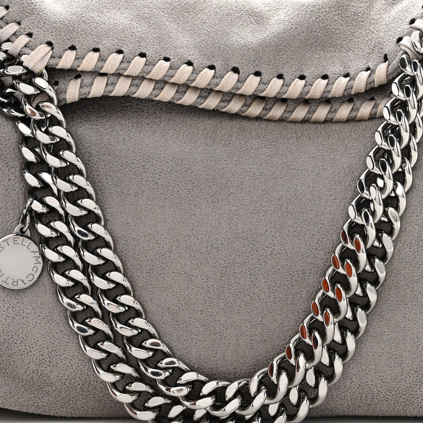 Shaggy Deer Mini Falabella Fold Over Tote Light Grey