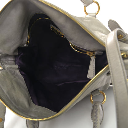 Miu Miu Vitello Lux Medium Bow Bag Grey 4 of 11