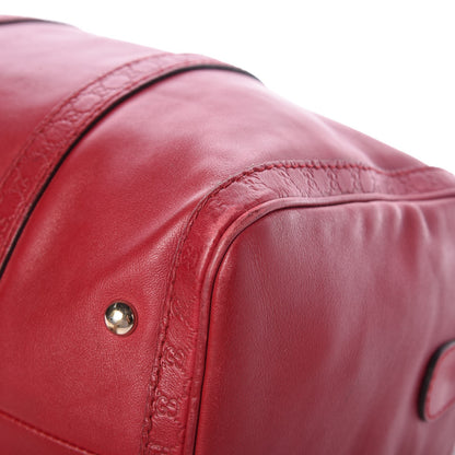 Gucci Calfskin Microguccissima Trim Medium Boston Raspberry Red 11 of 13