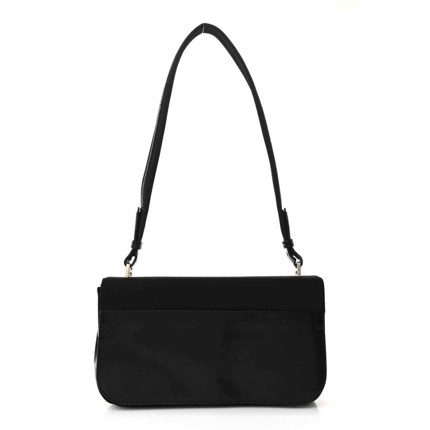 Prada Canvas Soft Calfskin Super Basic 100 Shoulder Bag Black 1 of 14