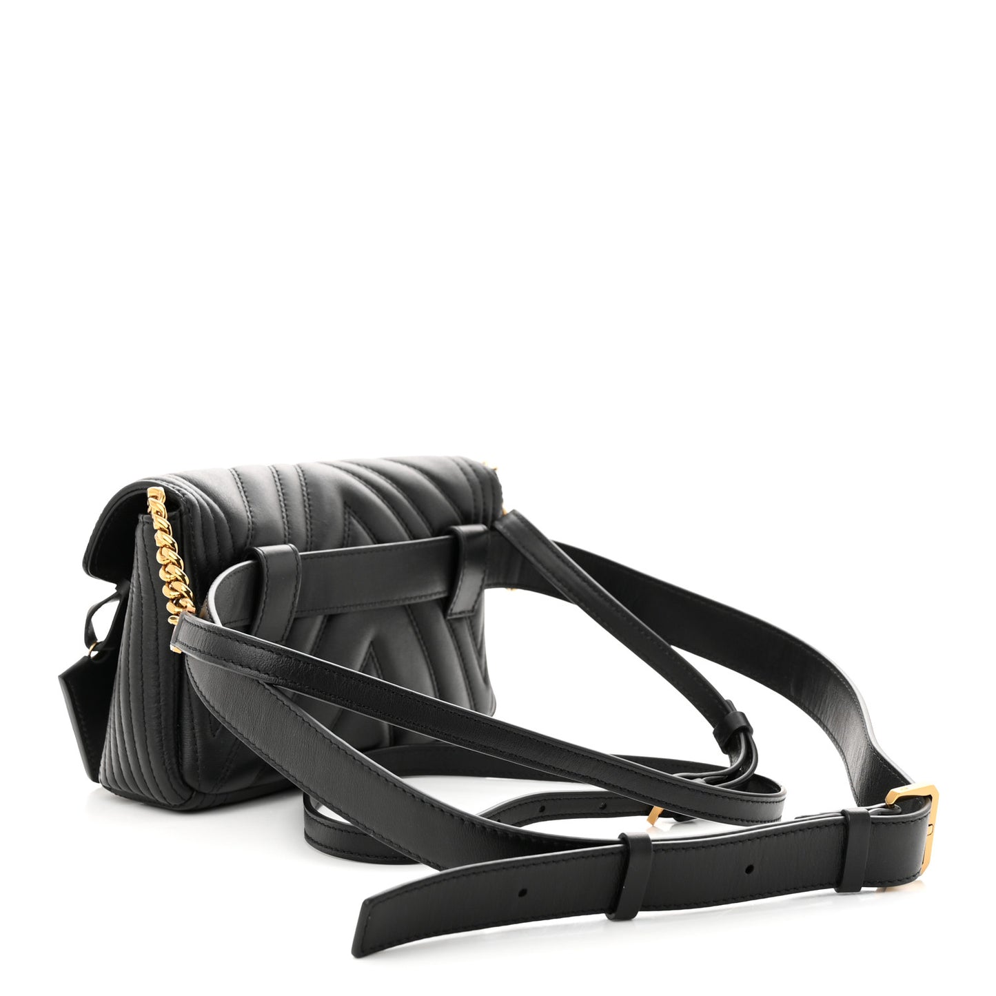 Calfskin Quilted Small Patricia Belt Bag Black