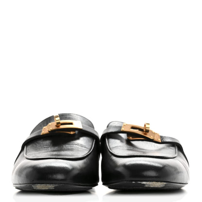 Hermes Goatskin Oz Mules 40.5 Black 3 of 9