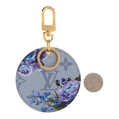 Louis Vuitton Metallic Monogram LV Garden Illustre Bag Charm Key Ring Blue 2 of 4