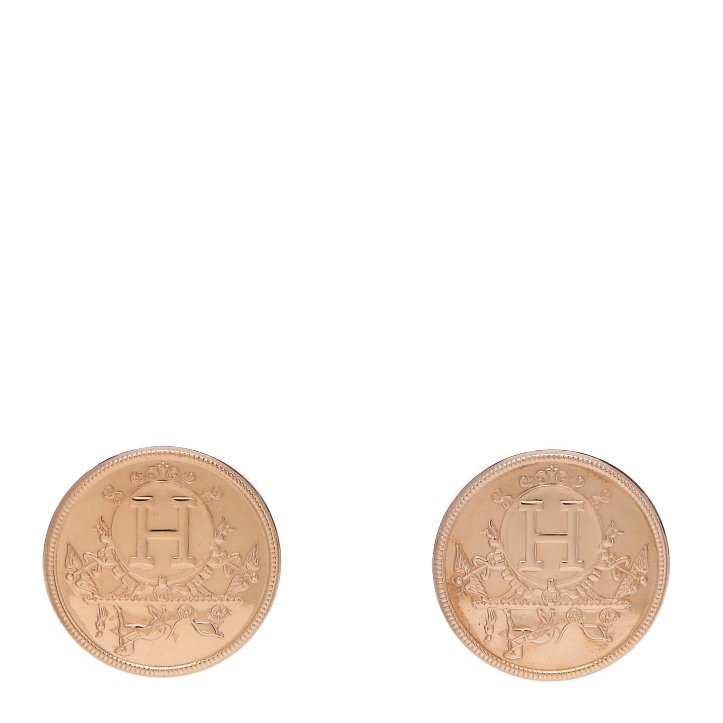 18K Rose Gold TPM Ex-Libris Stud Earrings