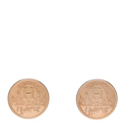 Hermes 18K Rose Gold TPM Ex-Libris Stud Earrings 1 of 5