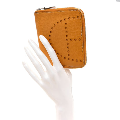 Hermes Chevre Mysore Evelyne Compact Zip Wallet Juane Ambre 2 of 7