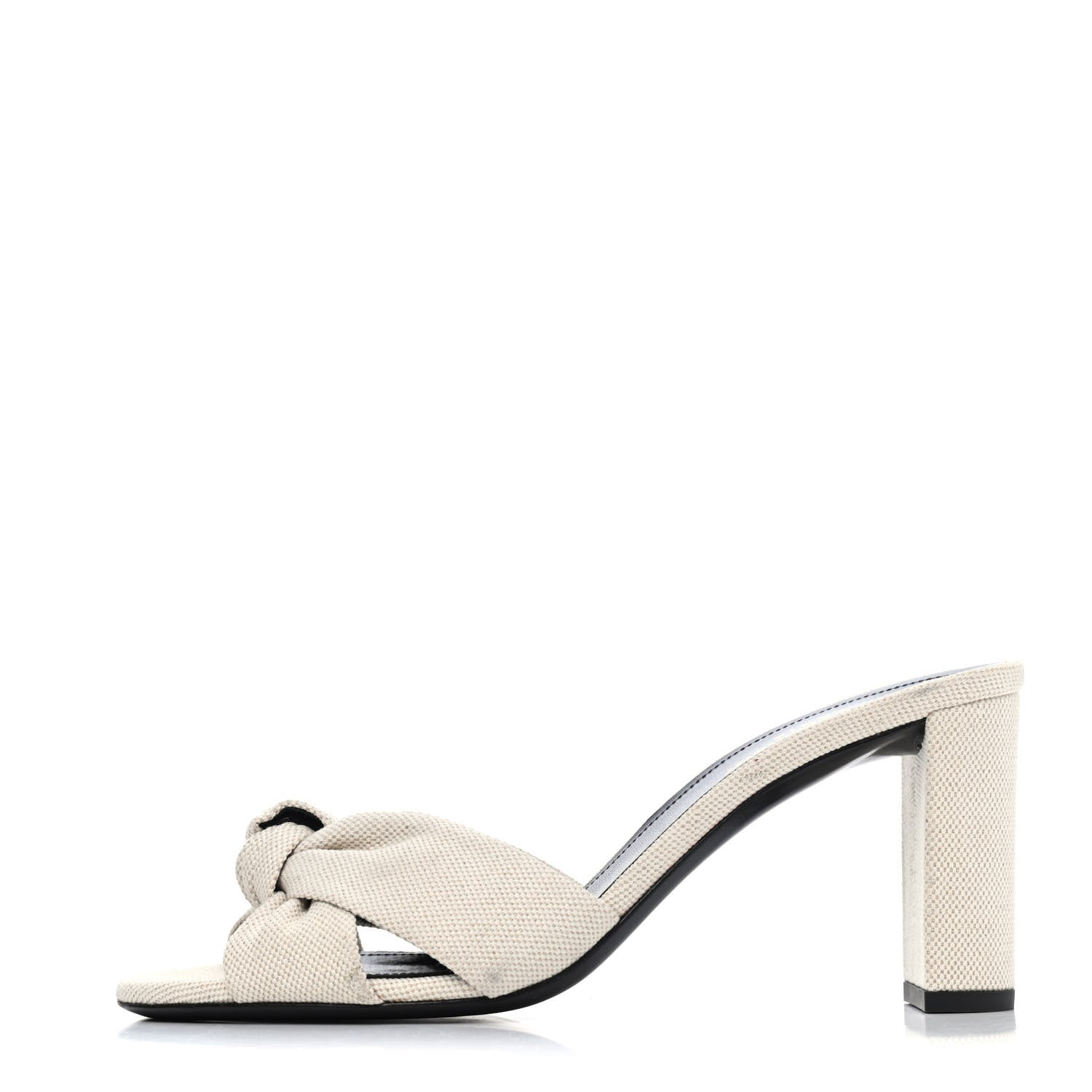 Saint Laurent Canvas Bianca Mules 39 Pearl 1 of 4