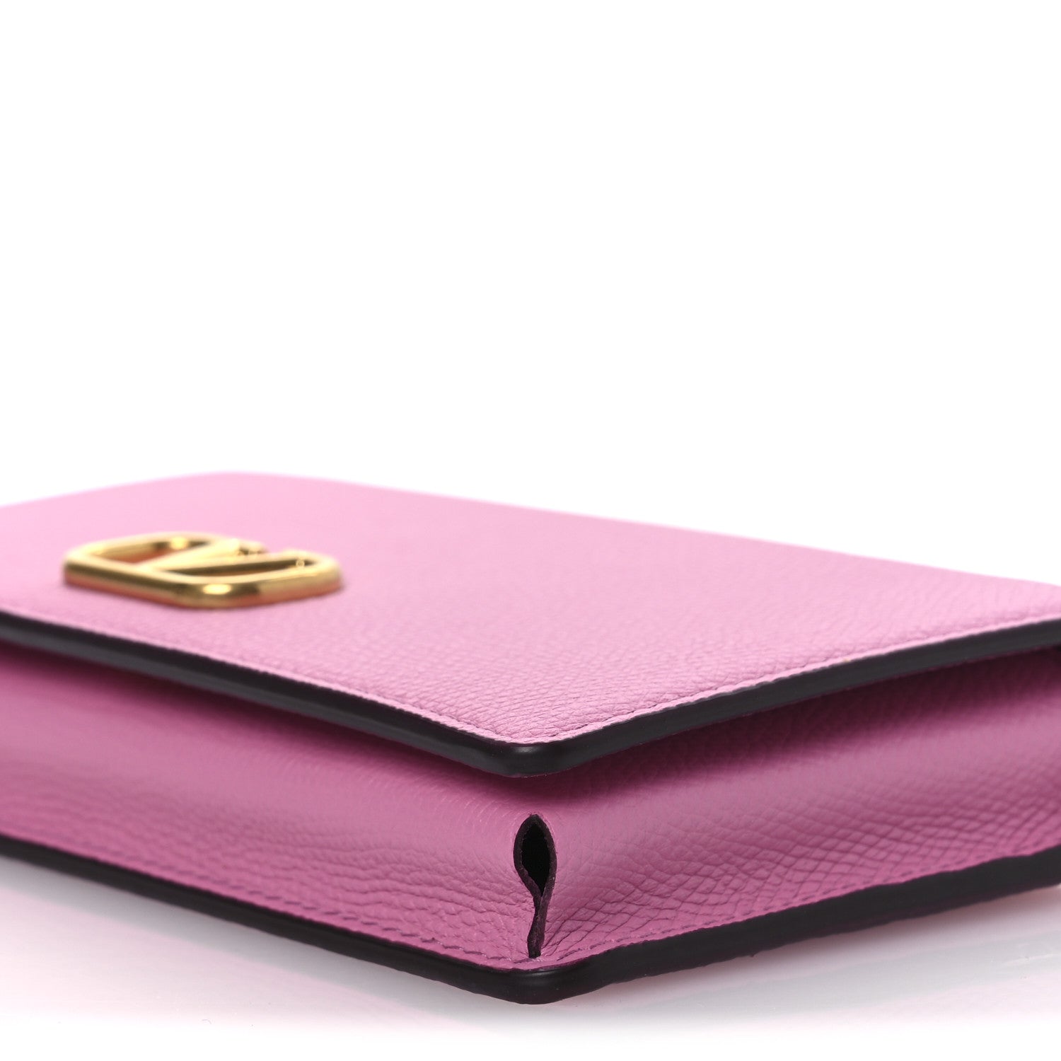 Valentino Garavani Grainy Calfskin VLogo Top Handle Wallet With Chain Feminine Pink 8 of 8