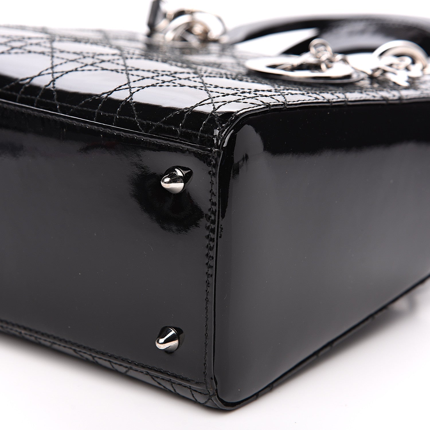 Christian Dior Patent Cannage Stitched Medium Lady Dior Black 9 of 9