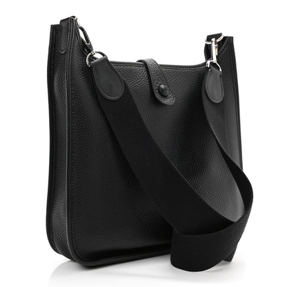 Hermes Taurillon Clemence Evelyne PM Black 5 of 17