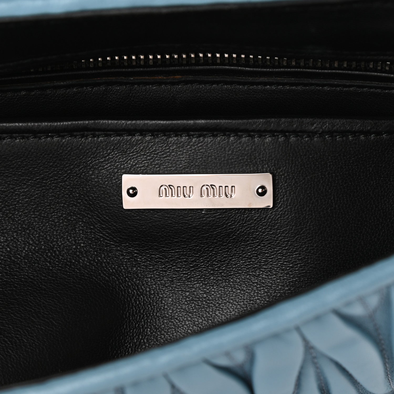 Miu Miu Cavallino Leopard Print Nappa Matelasse Patch Shoulder Bag Miele Moro 9 of 10