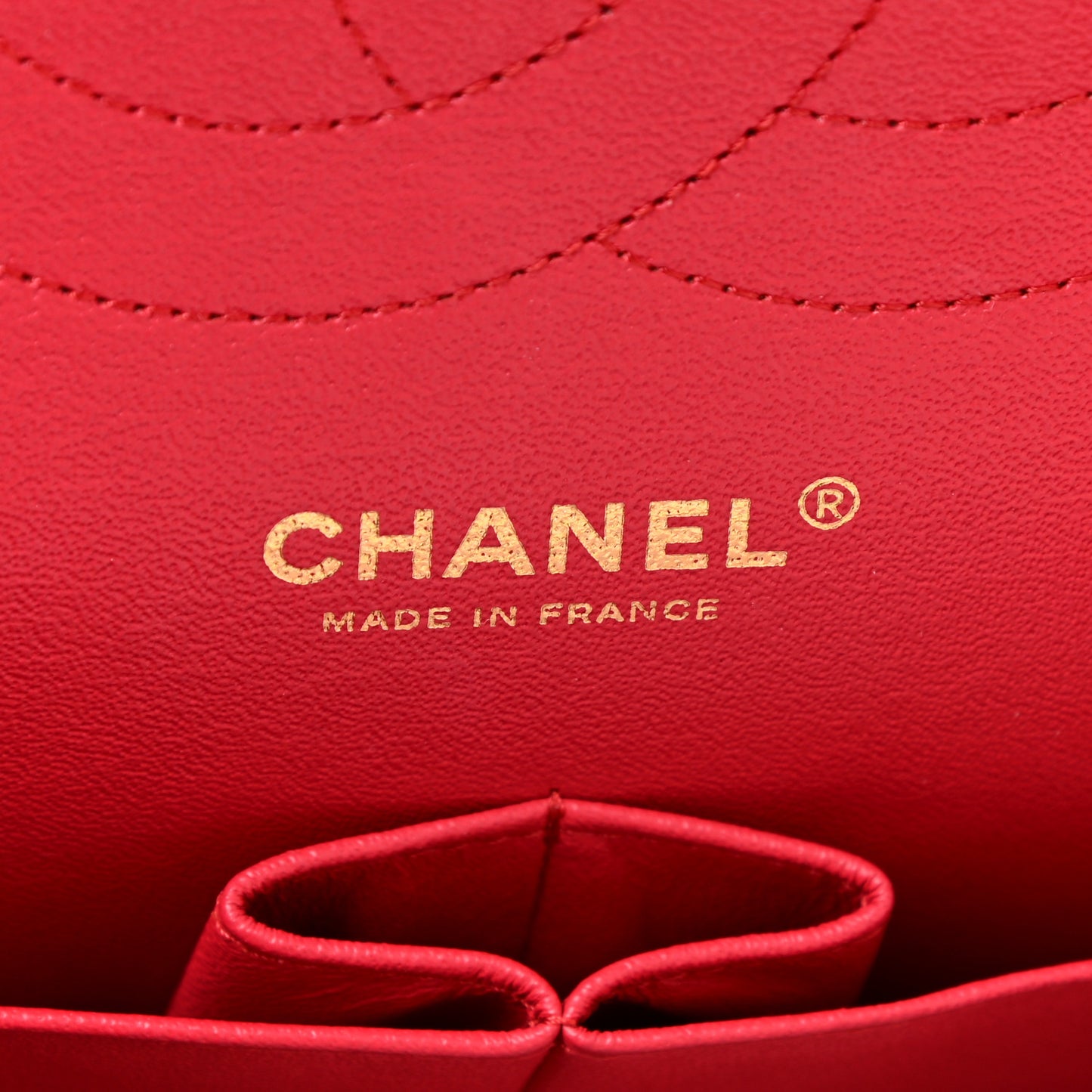 Lambskin Quilted Jumbo Double Flap Red