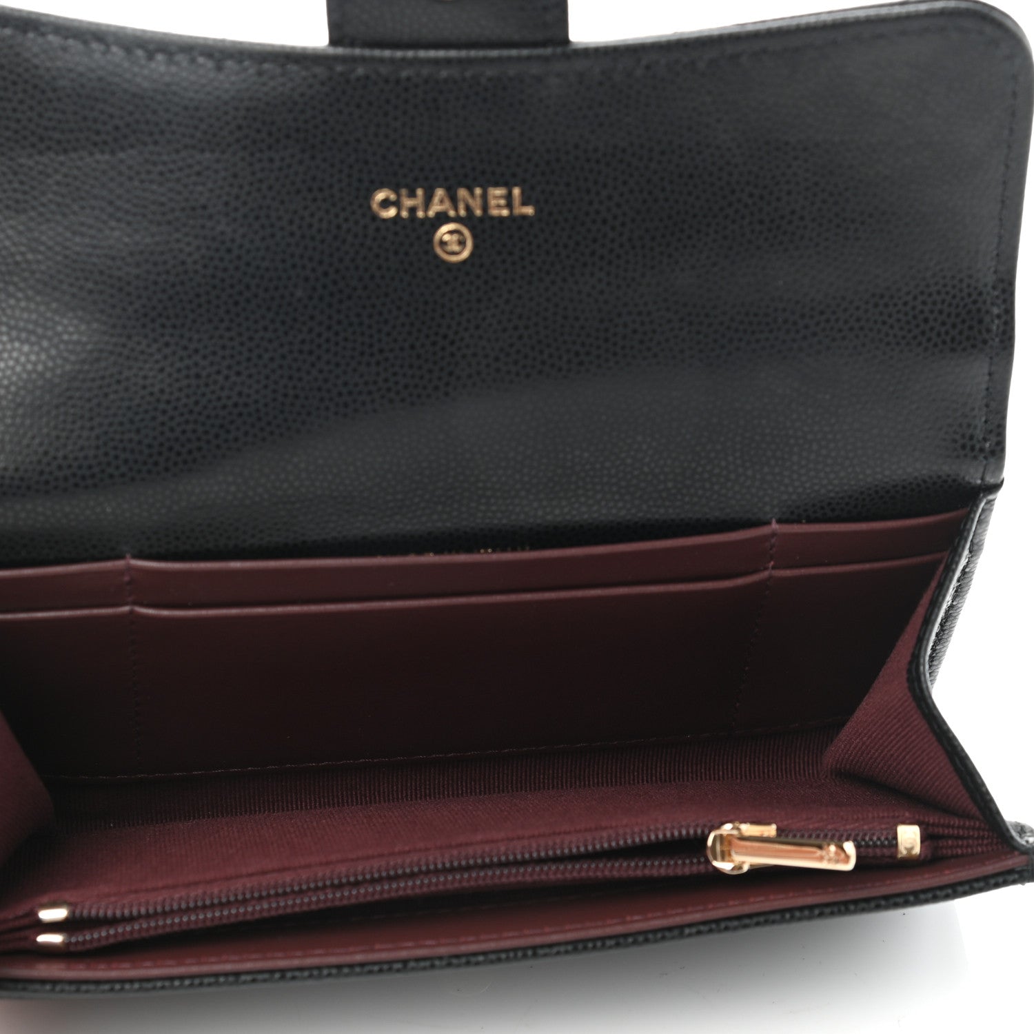 Chanel Caviar Quilted Small Gusset Flap Wallet Black 5 of 8