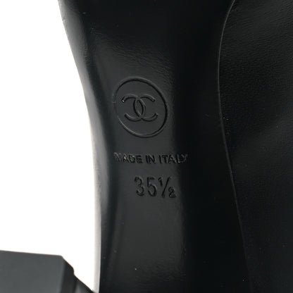 Chanel Lambskin Patent Calfskin Cap Toe Camellia Pumps 35.5 Black 7 of 8