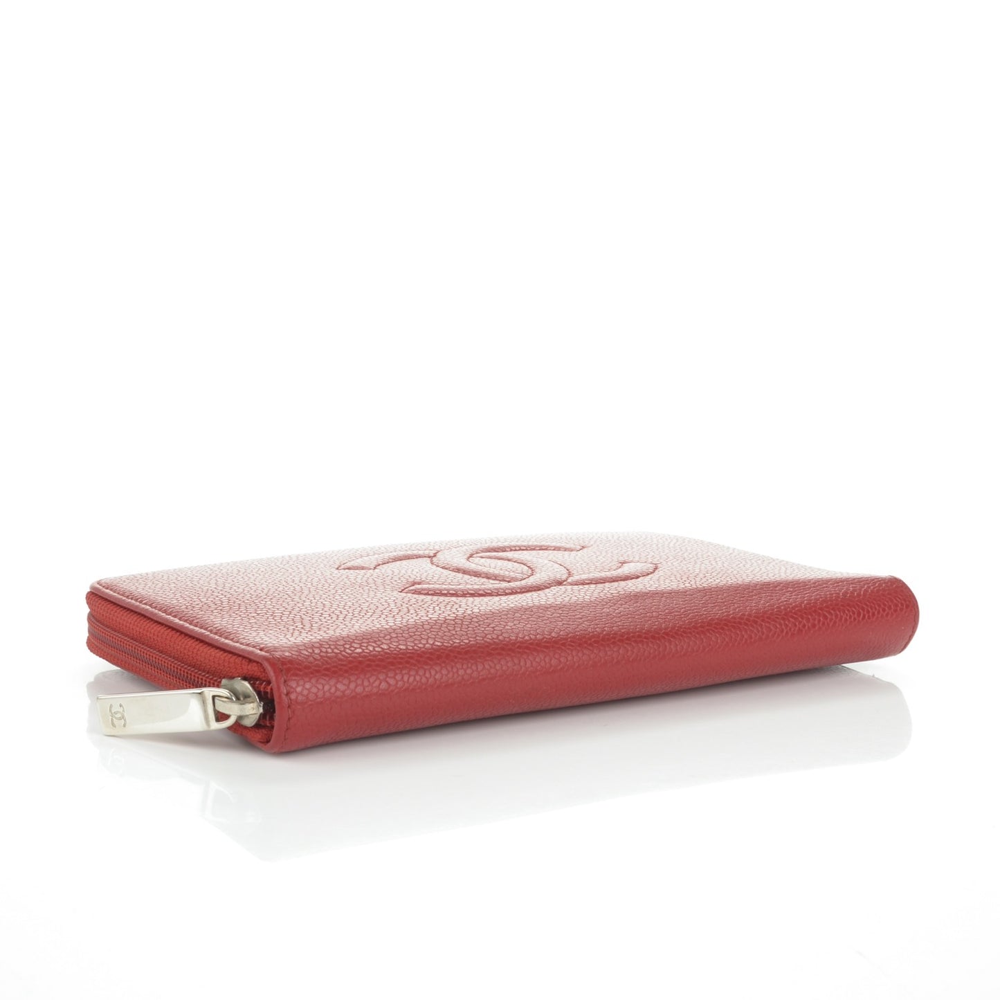 Caviar Large CC Timeless Zip Around Organizer Wallet Red