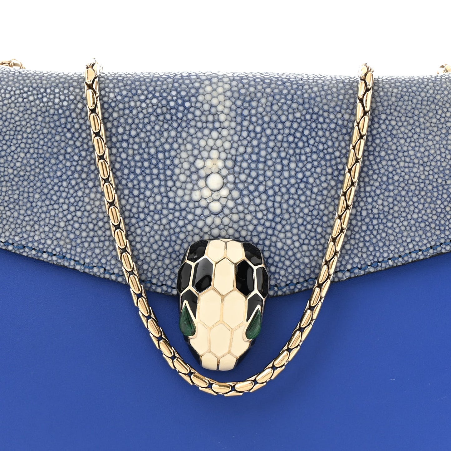 Galuchat Calfskin Serpenti Forever Crossbody Bag Blue