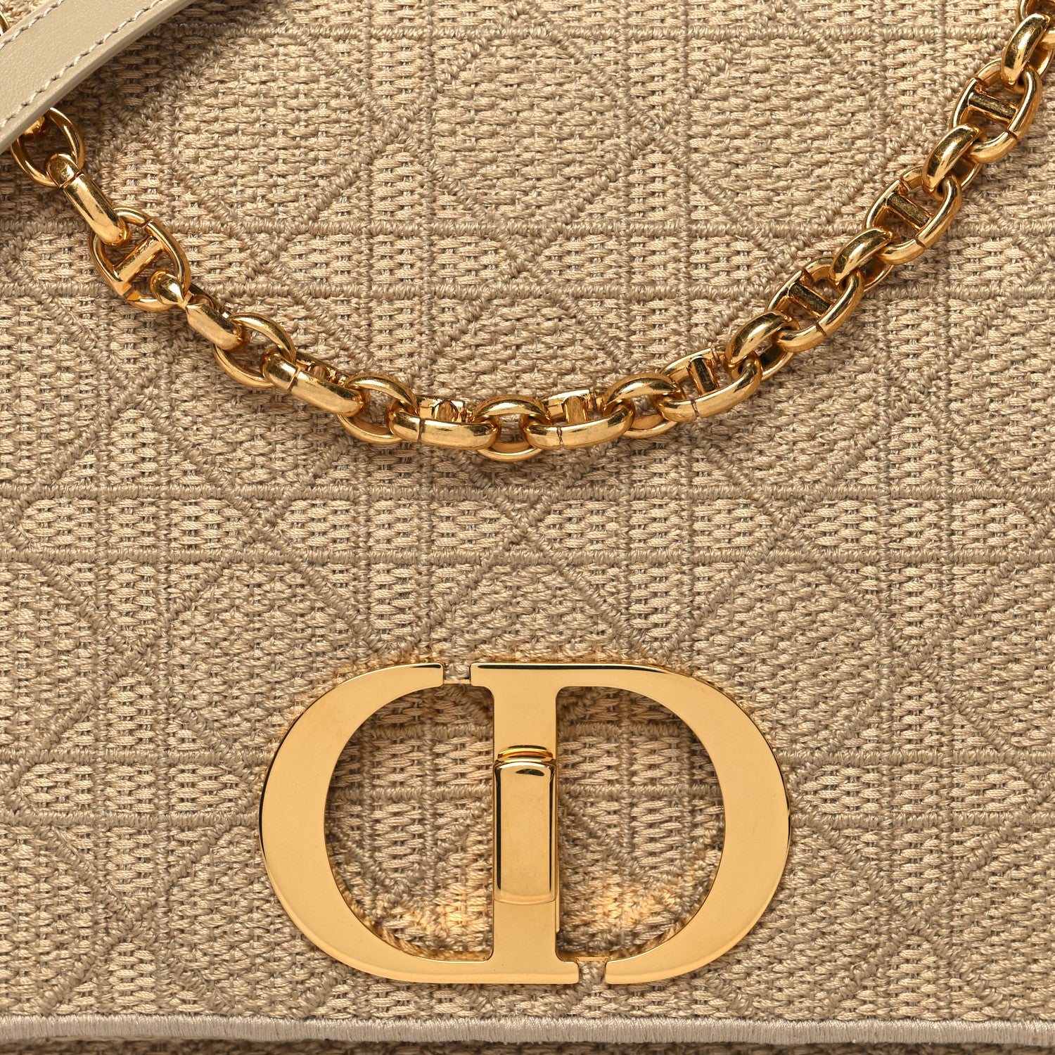 Christian Dior Raffia Calfskin Medium Caro Bag Beige 7 of 9