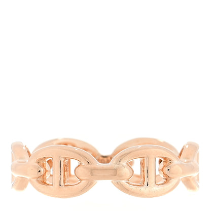 Hermes 18K Rose Gold PM Chaine d'Ancre Enchainee Ring 54 7 1 of 5