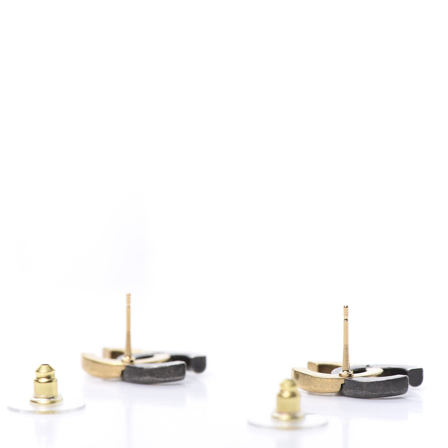 Metal CC Earrings Gold Ruthenium