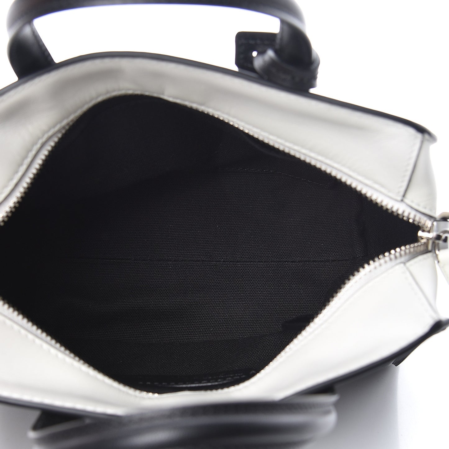 Calfskin Studded Mini Padlock Tote Black White
