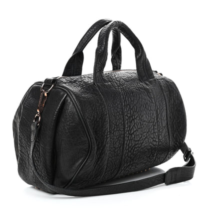 Alexander Wang Pebbled Lambskin Rocco Black Rose Gold Hardware 3 of 14