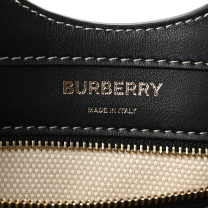 Burberry Canvas Smooth Calfskin Two Tone Mini Pocket Bag White Black 5 of 9