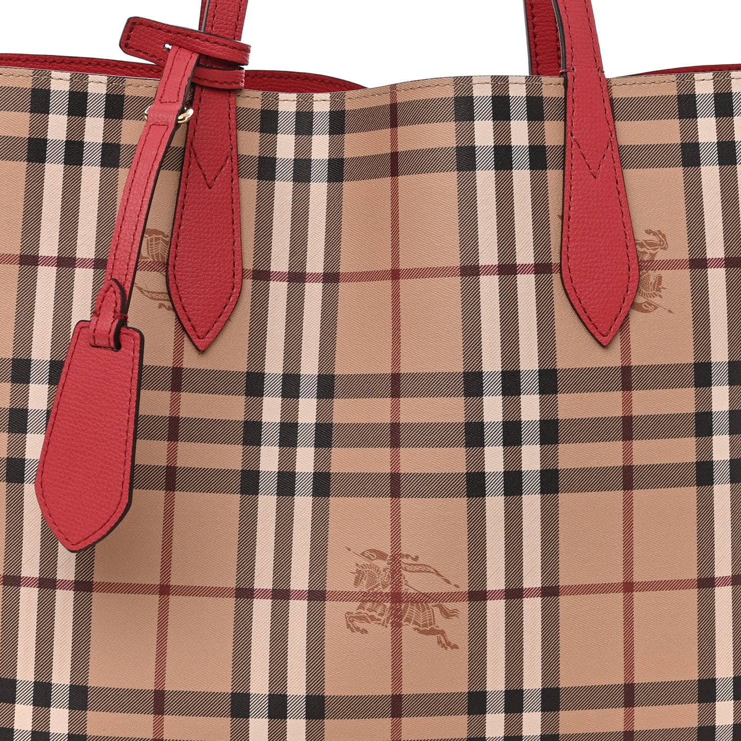 Burberry Haymarket Check Medium Reversible Tote Red 16 of 19