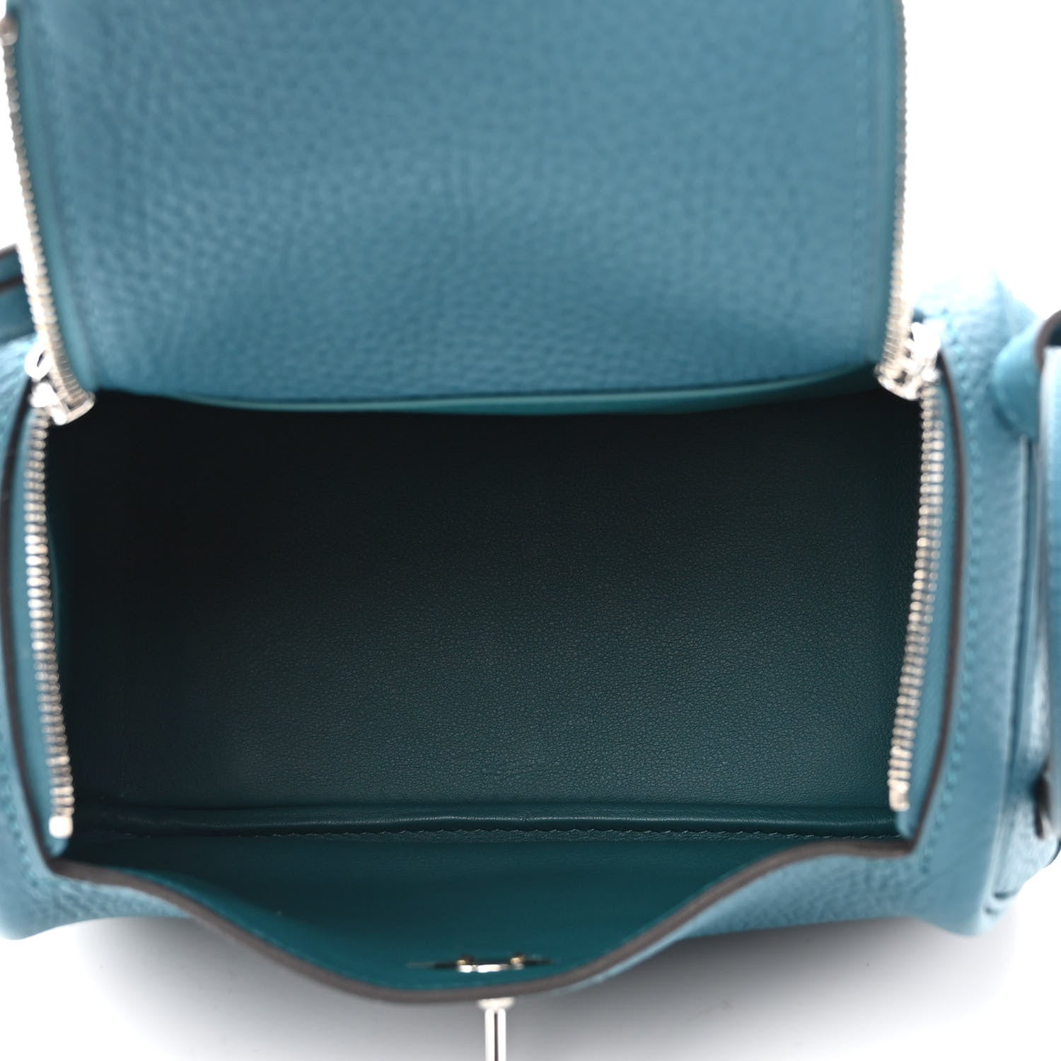 Hermes Taurillon Clemence Mini Lindy 20 Vert Bosphore 5 of 11