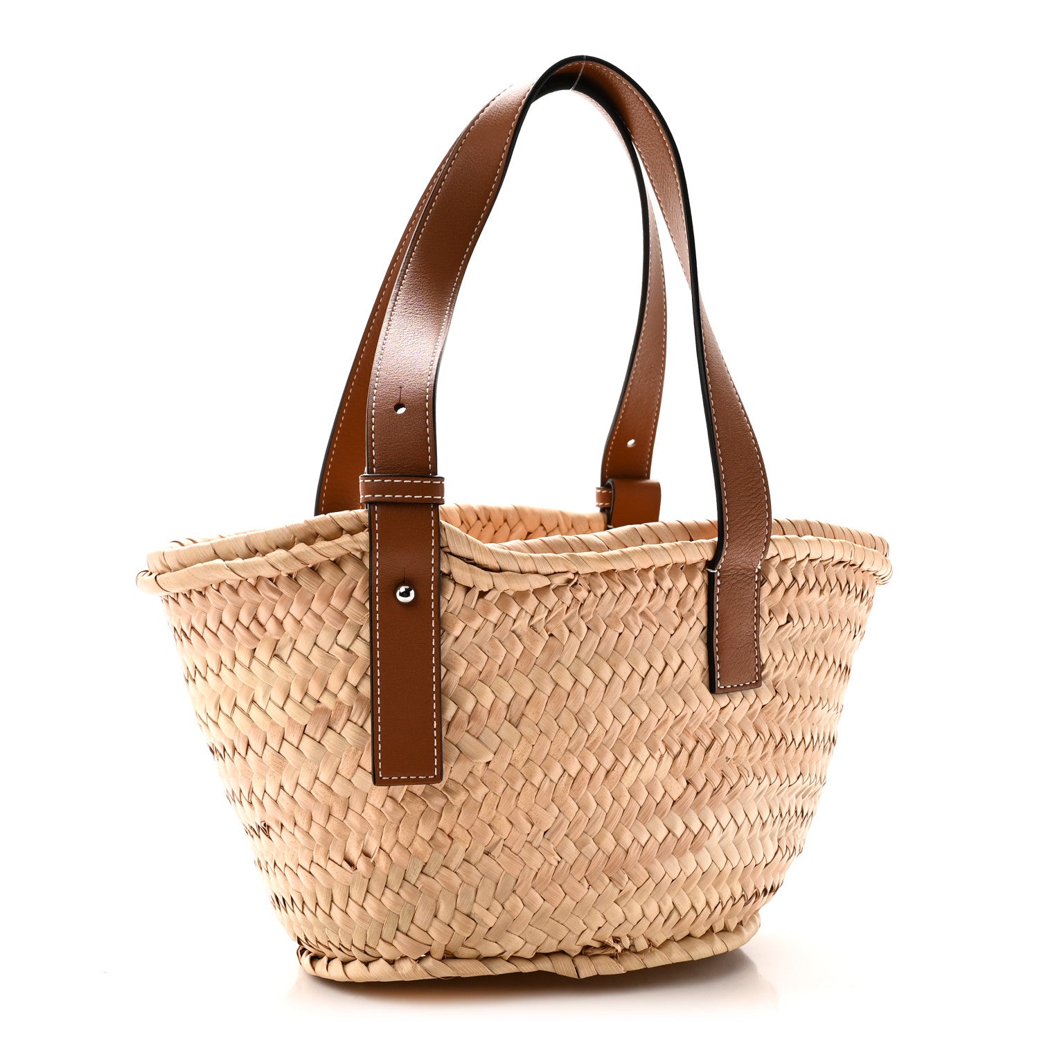 Loewe Raffia Small Basket Tote Bag Natural Tan 3 of 9