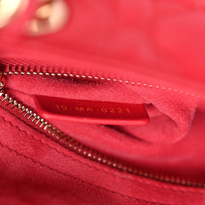 Christian Dior Lambskin Cannage Small My ABCDior Lady Dior Fraise 7 of 10