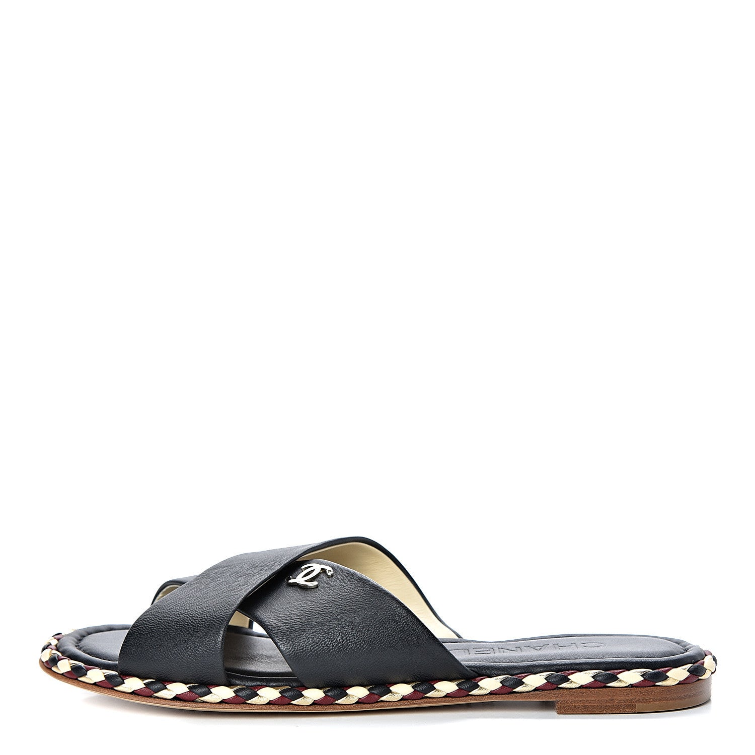 Chanel Lambskin Mule Sandals 37 Black 1 of 8