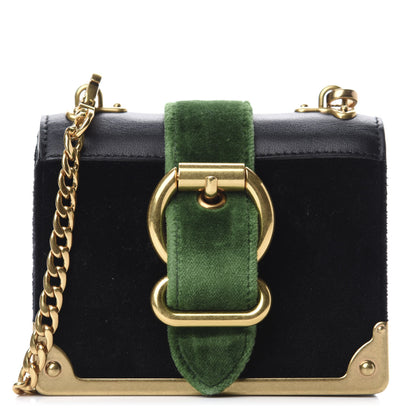 Prada Velvet City Calfskin Micro Cahier Bag Black Alloro 1 of 9