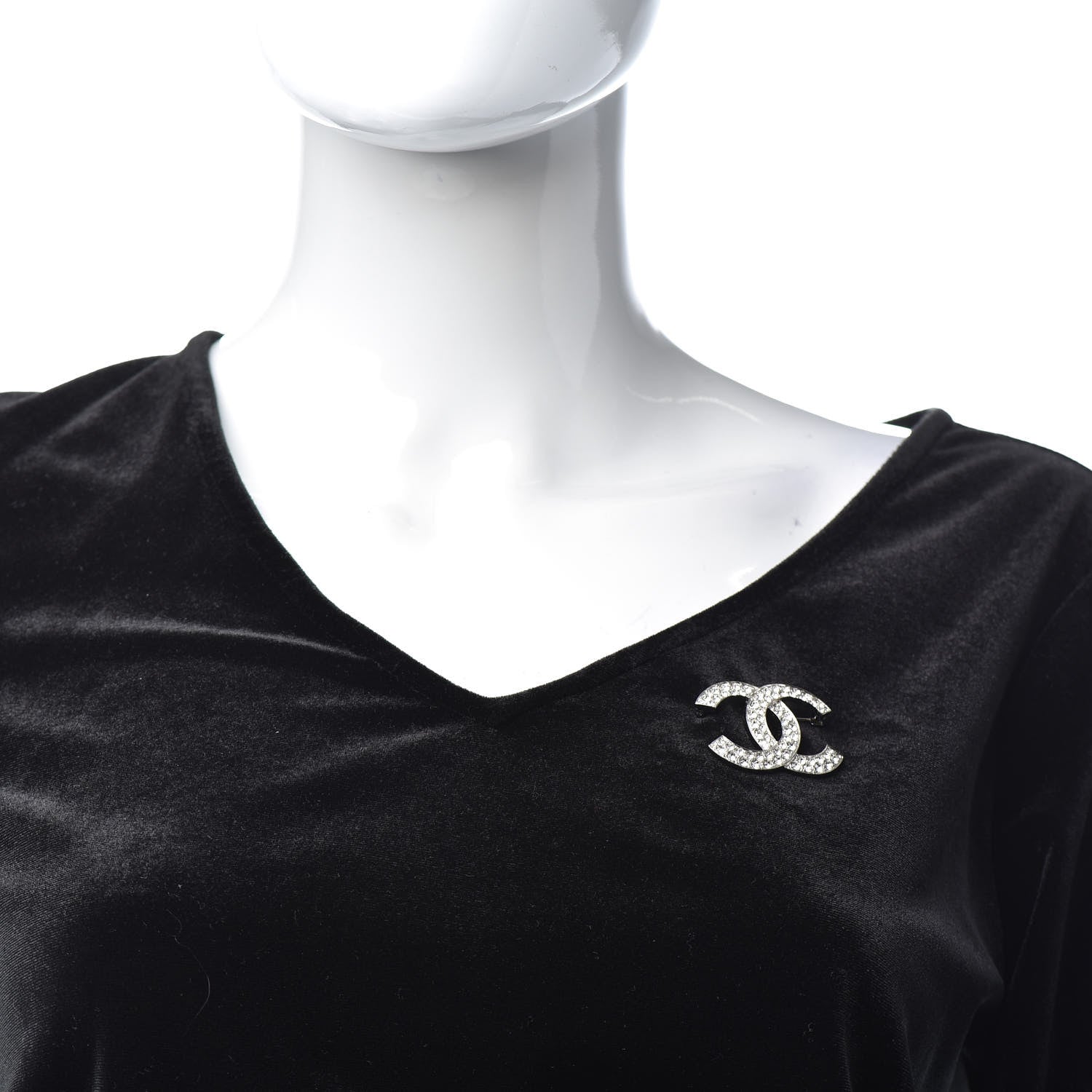 Chanel Crystal Palais Garnier CC Brooch Silver 2 of 5